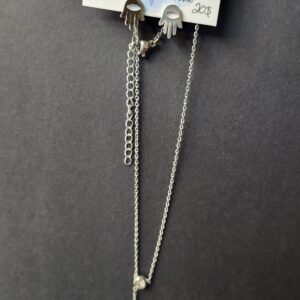 Ensemble Énergétique Collier + Boucles d'Oreilles Mains de Fatima